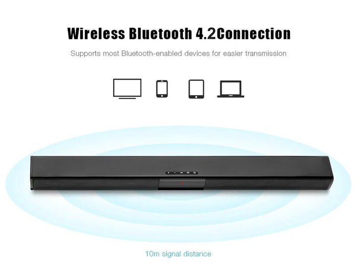 20W TV Sound Bar — Wireless Bluetooth Home Theater Sound