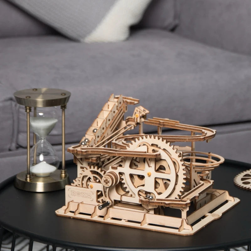 Wooden Marble Run Kit for Screen-Free Building Fun