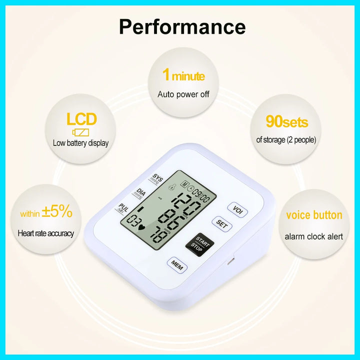 Arm Blood Pressure Monitor – Accurate Heart Rate & BP Tracker