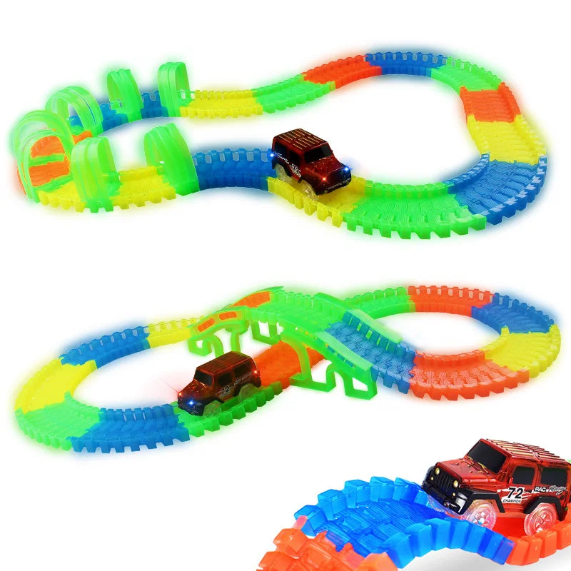 Glow Racing Track Set for Screen-Free Creative Play