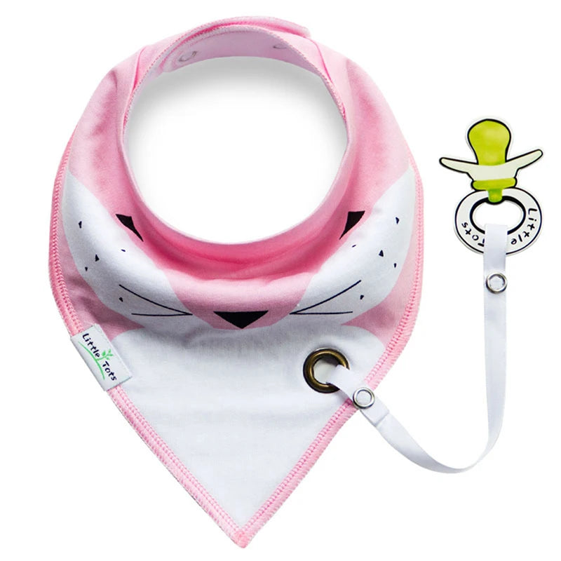 Cotton Baby Bibs with Anti-Drop Rope, Super Absorbent