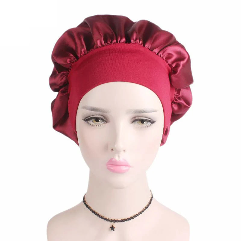 Adjustable Satin Bonnet for Long Hair — Sleep Cap
