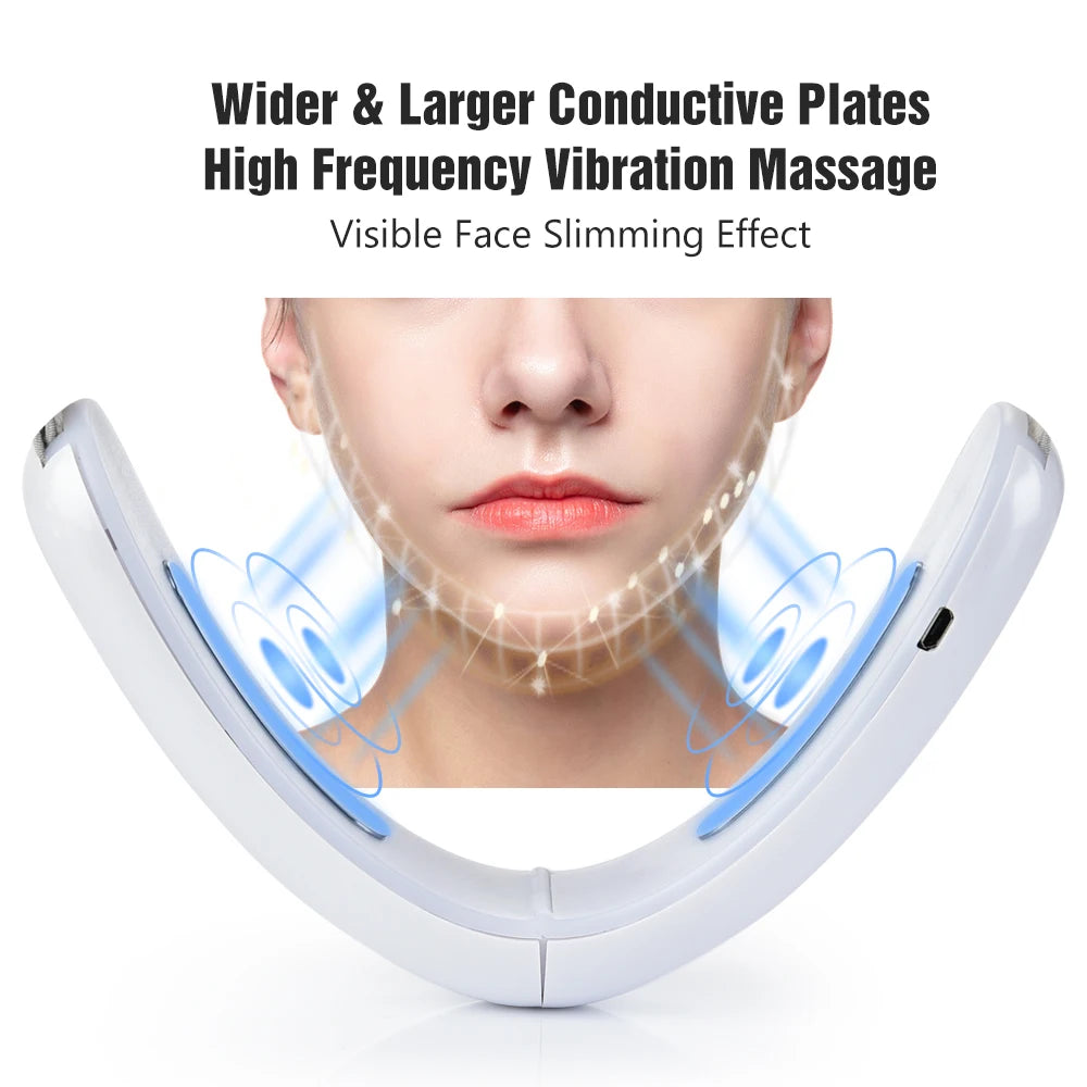 Chin V-Line Up Lift Belt Machine Red Blue LED Photon Therapy Face Slimming Vibration Massager Facial Lifting Device V Face care (Copy)