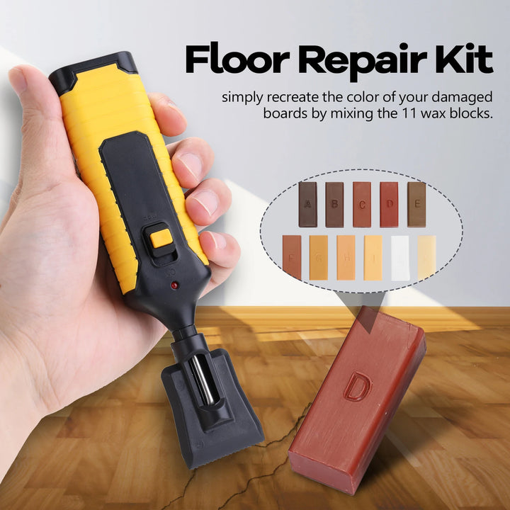 Laminate Floor Repair Kit with 11 Colour-Mix Wax Blocks