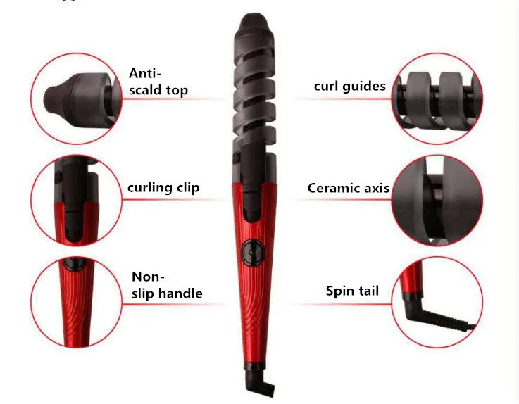 Ceramic Spiral Hair Curler Wand for Easy Salon Curls
