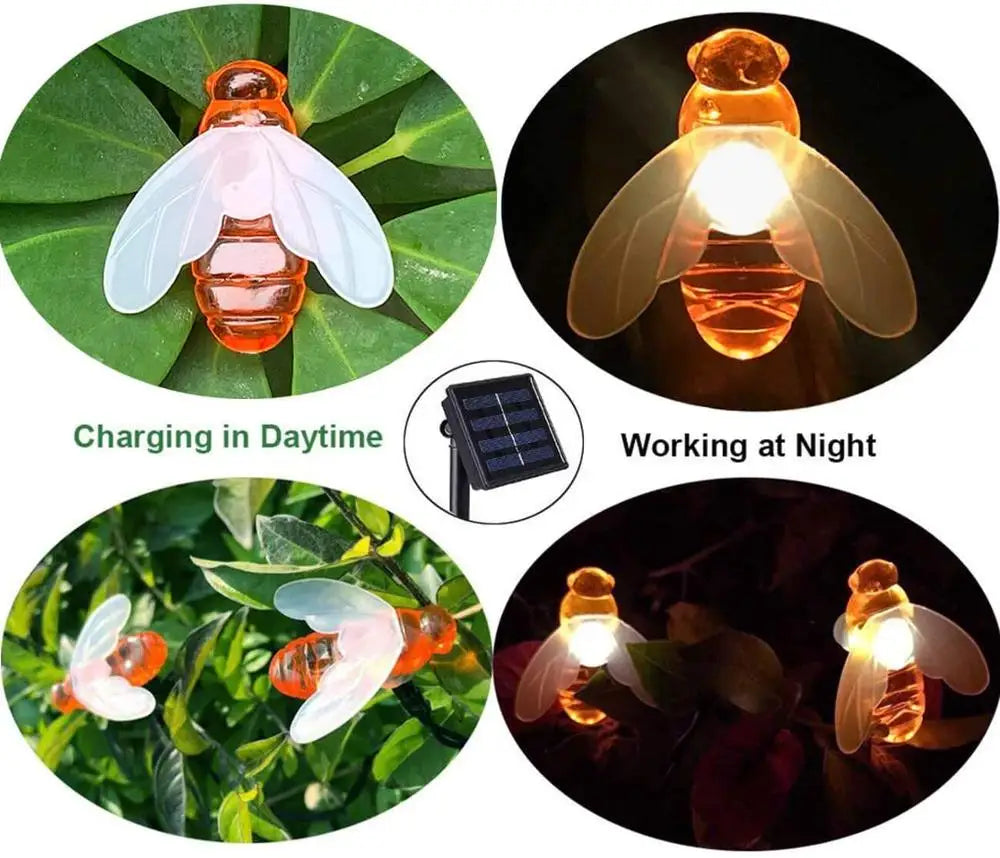 Solar Christmas Tree Lights Garland, 8-Mode Outdoor