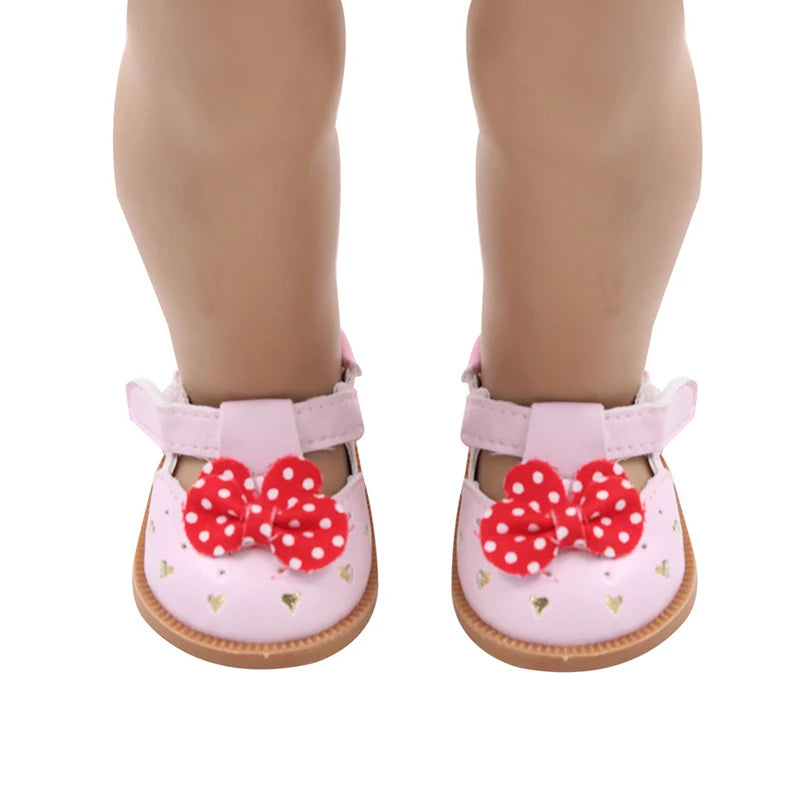 Doll Shoes 7cm Bow Skull Pattern Mini Doll Accessories