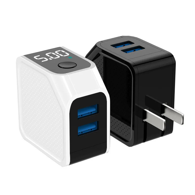 LED Display Fast Charger with Dual USB & Auto-Off