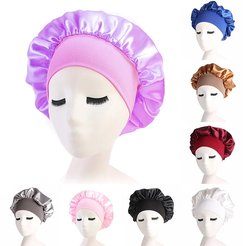 Adjustable Satin Bonnet for Long Hair — Sleep Cap