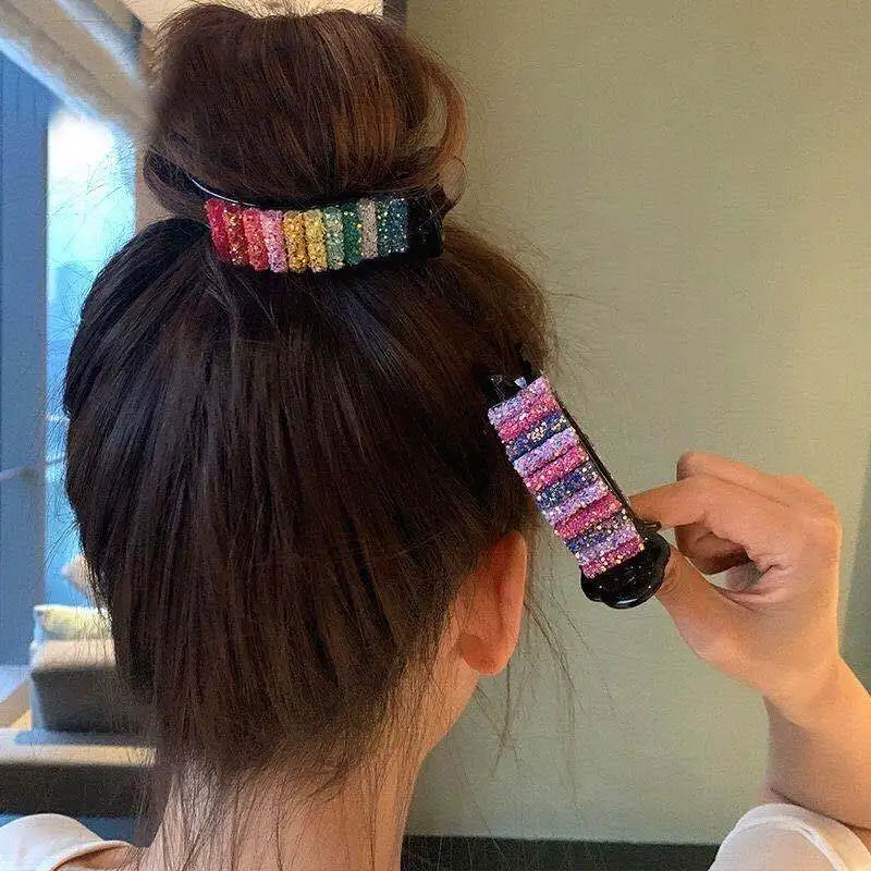 Korean Rainbow Hair Clips for Easy Ponytails & Buns