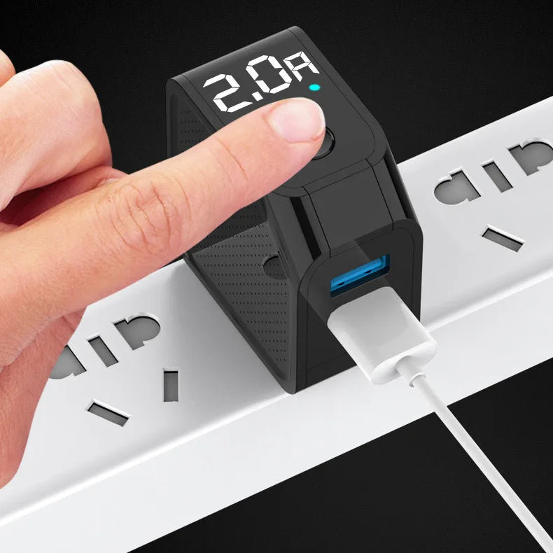 LED Display Fast Charger with Dual USB & Auto-Off