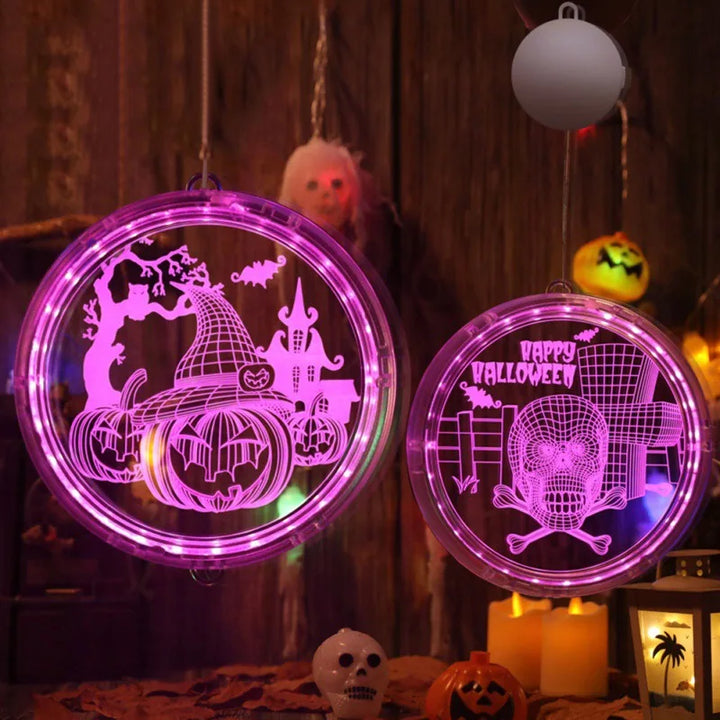 3D Halloween Window Lamp for Spooky Party Glow Decor
