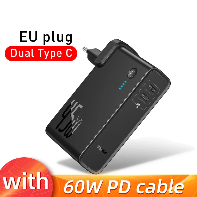 10000mAh 2-in-1 GaN Power Bank Charger — 45W PD Fast Charge
