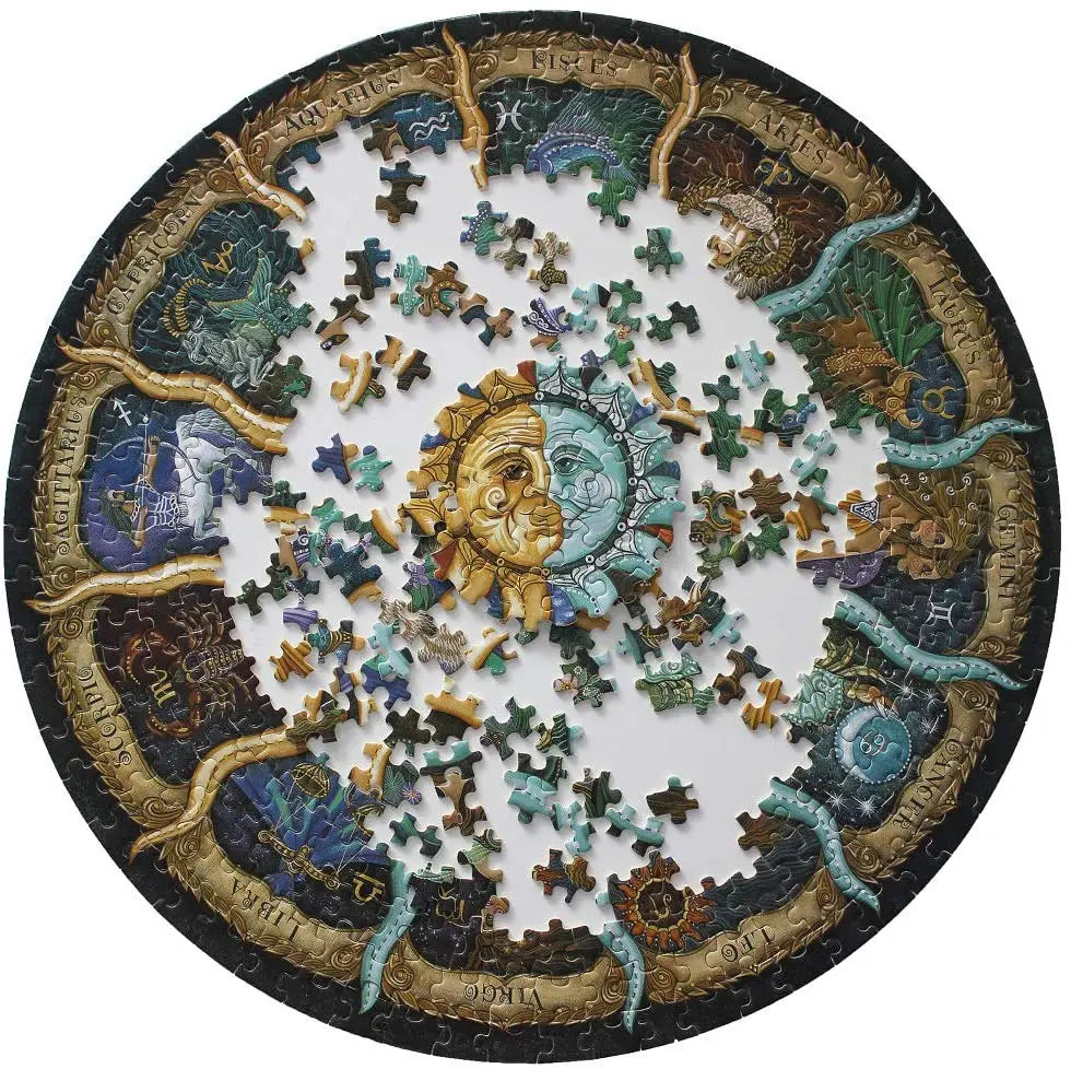 Round 3D Jigsaw Puzzle, 1000 Pieces for Adults & Kids