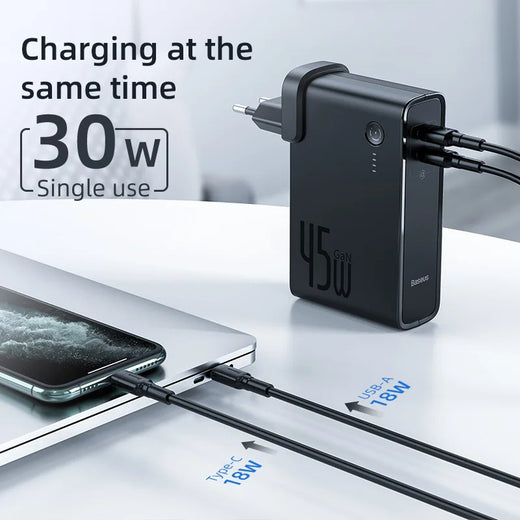 10000mAh 2-in-1 GaN Power Bank Charger — 45W PD Fast Charge
