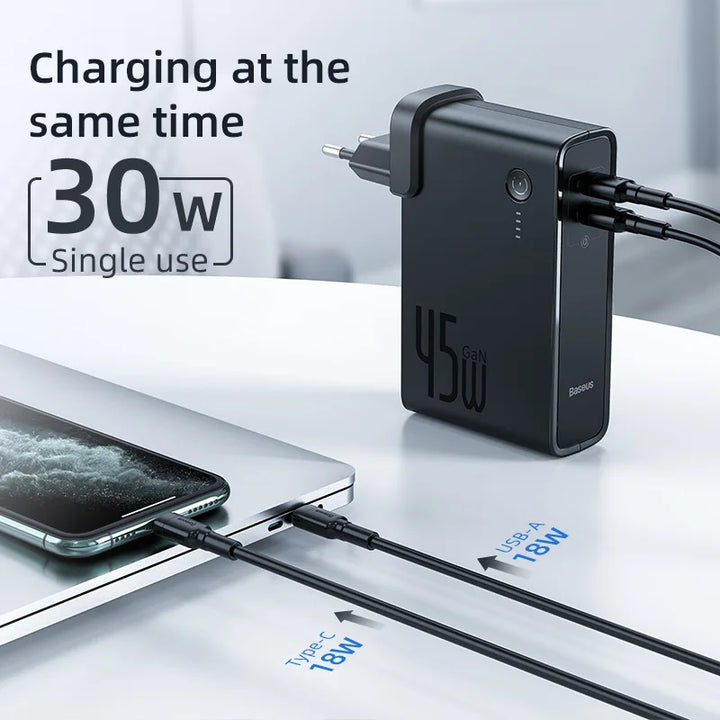 10000mAh 2-in-1 GaN Power Bank Charger — 45W PD Fast Charge