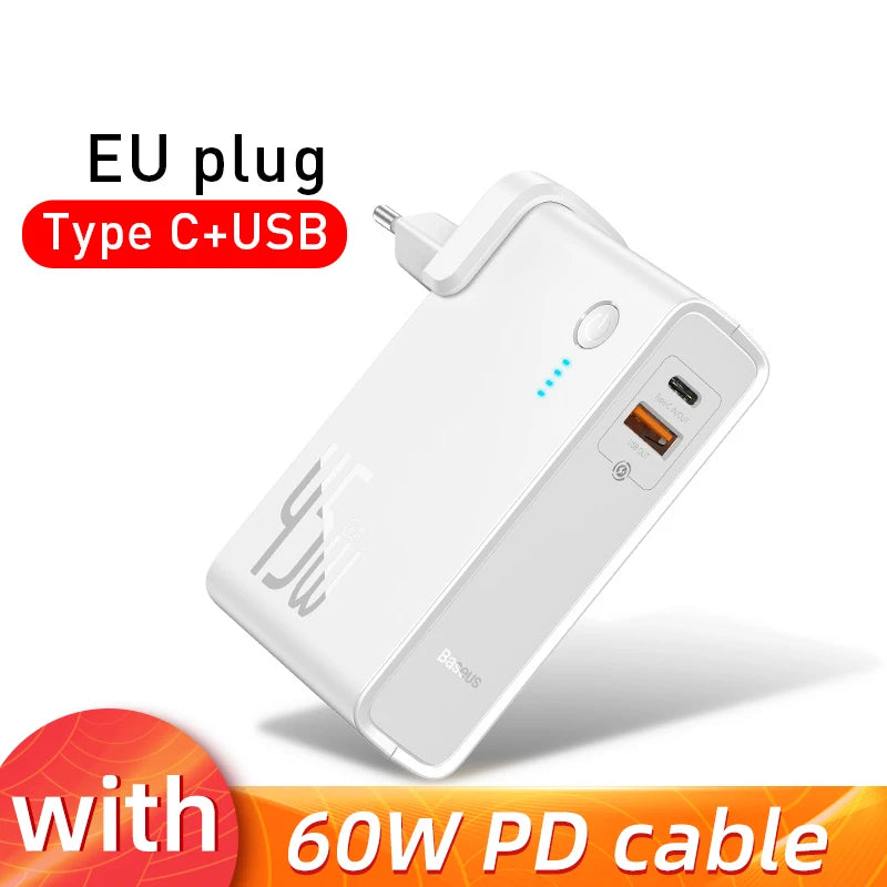 10000mAh 2-in-1 GaN Power Bank Charger — 45W PD Fast Charge