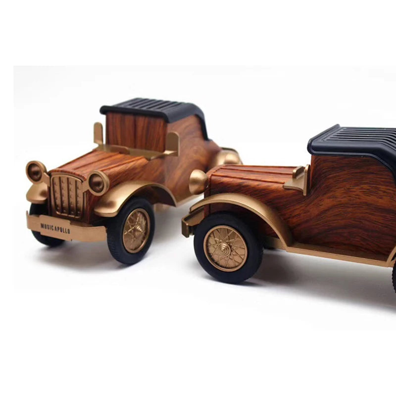 Retro Classic Car Bluetooth Speaker — Vintage Wood Grain