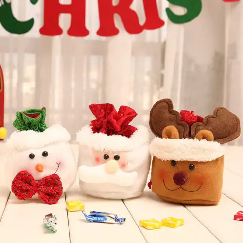Christmas Kids Candy Bag Cotton Drawstring Gift Pouch