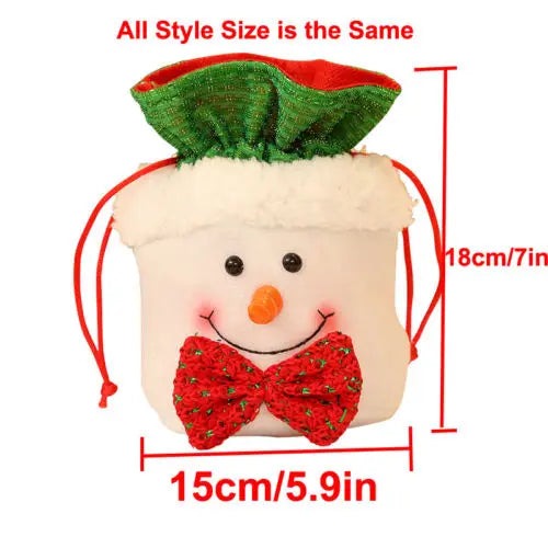 Christmas Candy Bag Cotton Drawstring Gift Pouch
