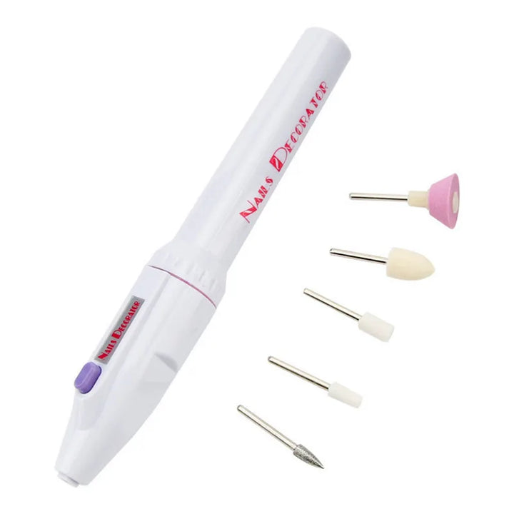 Electric Nail File Drill — Salon-Quality Manicure Kit, 5 Bits