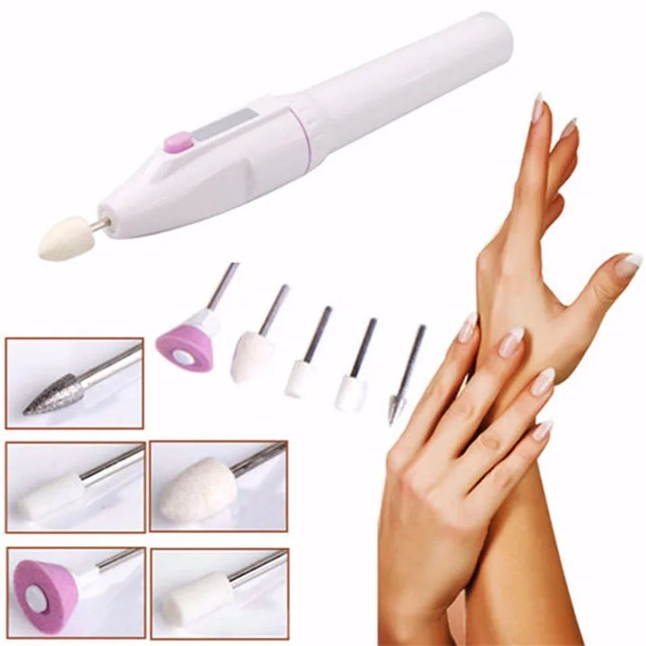Electric Nail File Drill — Salon-Quality Manicure Kit, 5 Bits