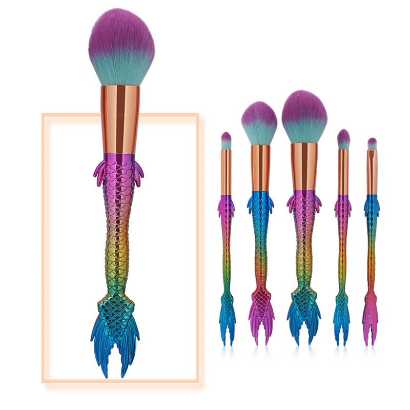 Mermaid Makeup Brush Set for Smooth, Even Application