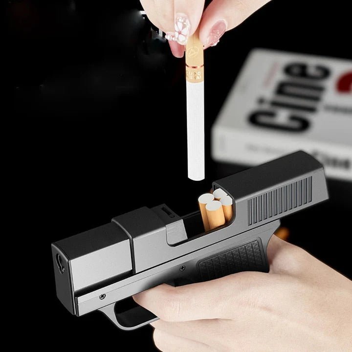Gun - shaped Cigarette Case Lighter - wanelo - store - roman