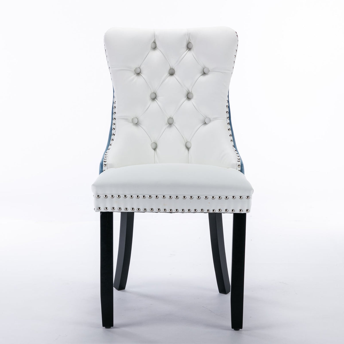Tufted Modern Dining Chairs Set of 2 with Velvet Accents