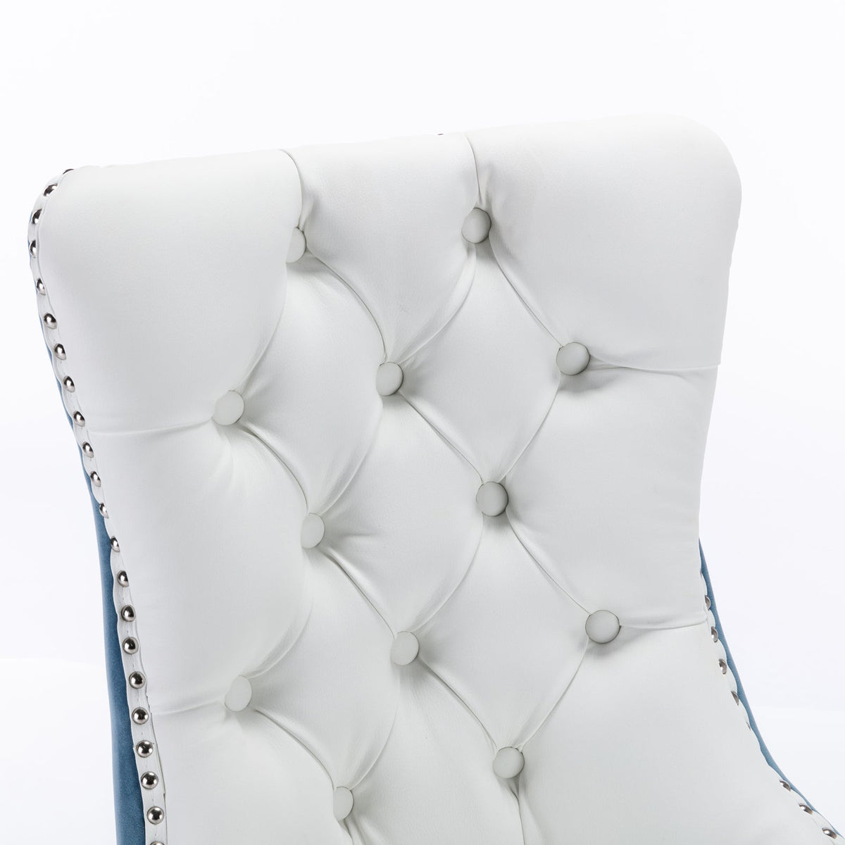 Tufted Modern Dining Chairs Set of 2 with Velvet Accents