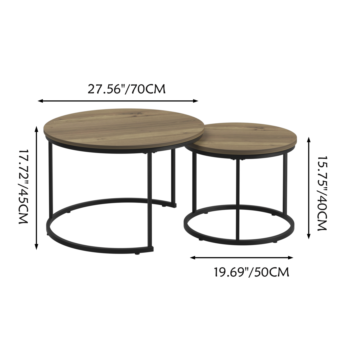Nesting Round Coffee Table Set: Save Space, Industrial Style