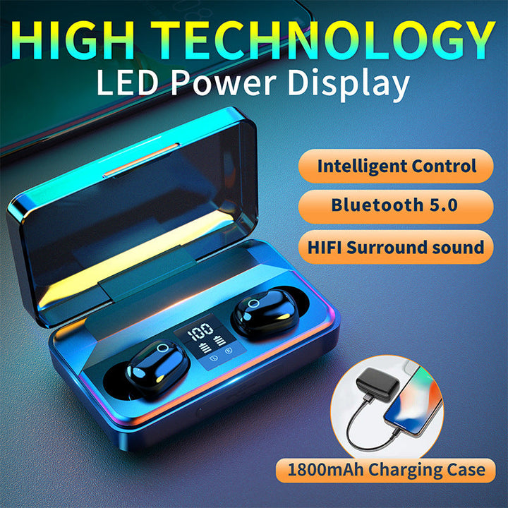 Wireless Earbuds with Power Bank Case and LED Display