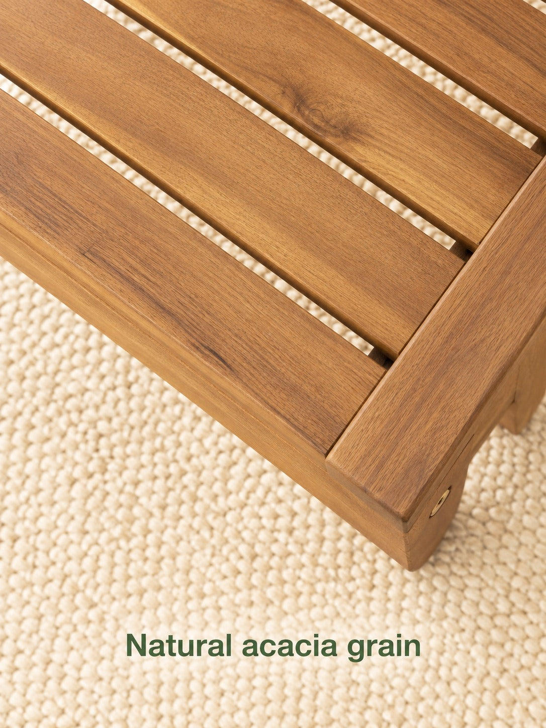 Acacia Garden Bench for Two: Natural Warm-Wood Seating