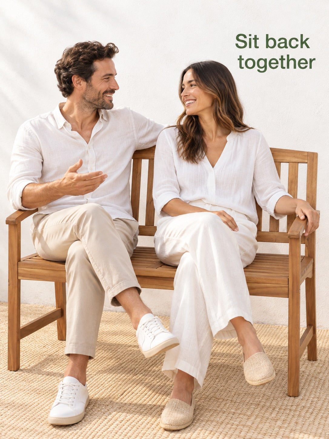 Acacia Garden Bench for Two: Natural Warm-Wood Seating