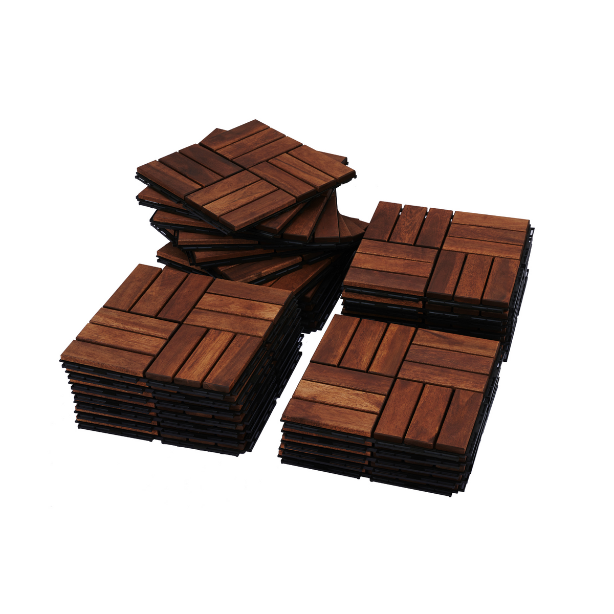 Acacia Deck Tiles 12x12 Interlocking Outdoor Flooring