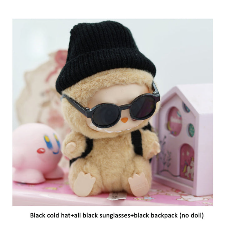 Labubu Doll Accessories: Black Streetwear Styling Set