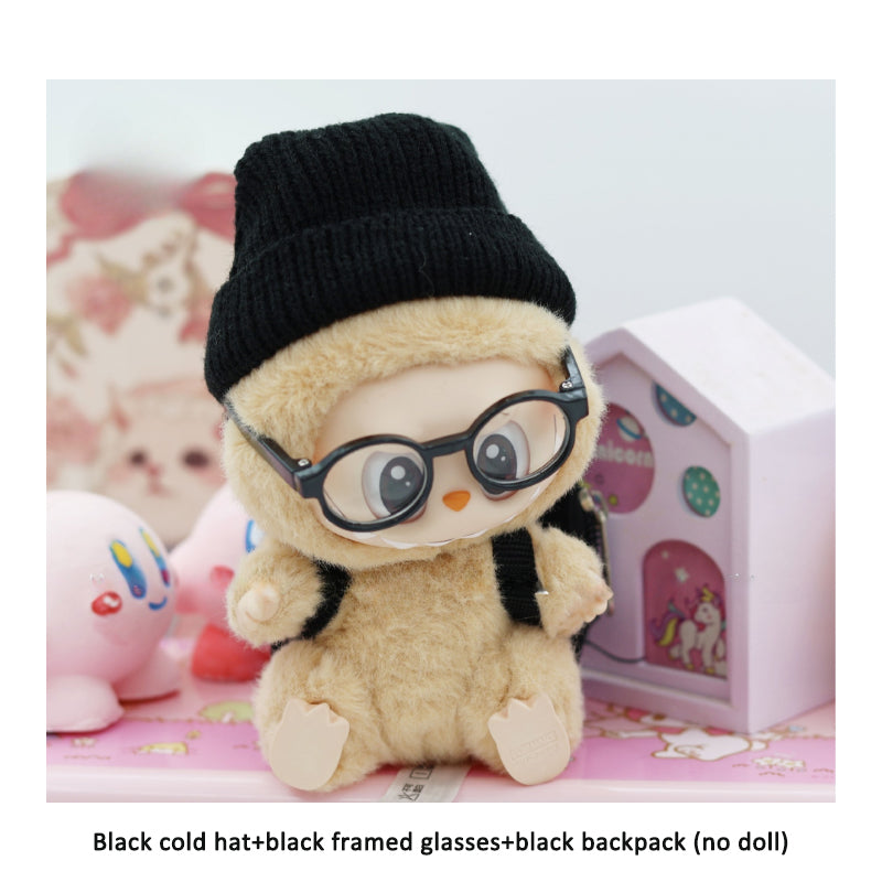 Labubu Doll Accessories: Black Streetwear Styling Set