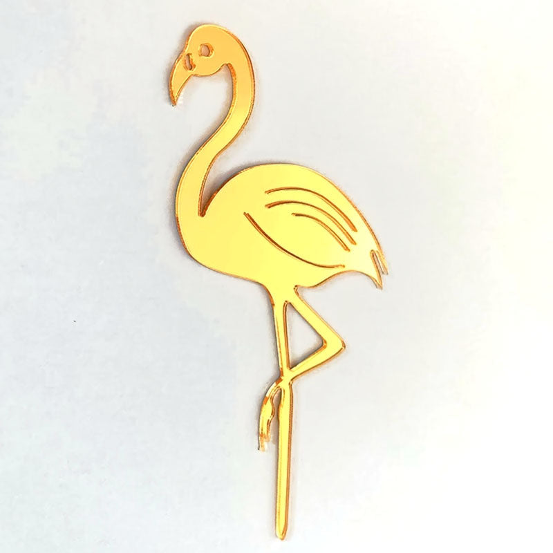 Gold Acrylic Happy Birthday Cake Topper Mirror Finish