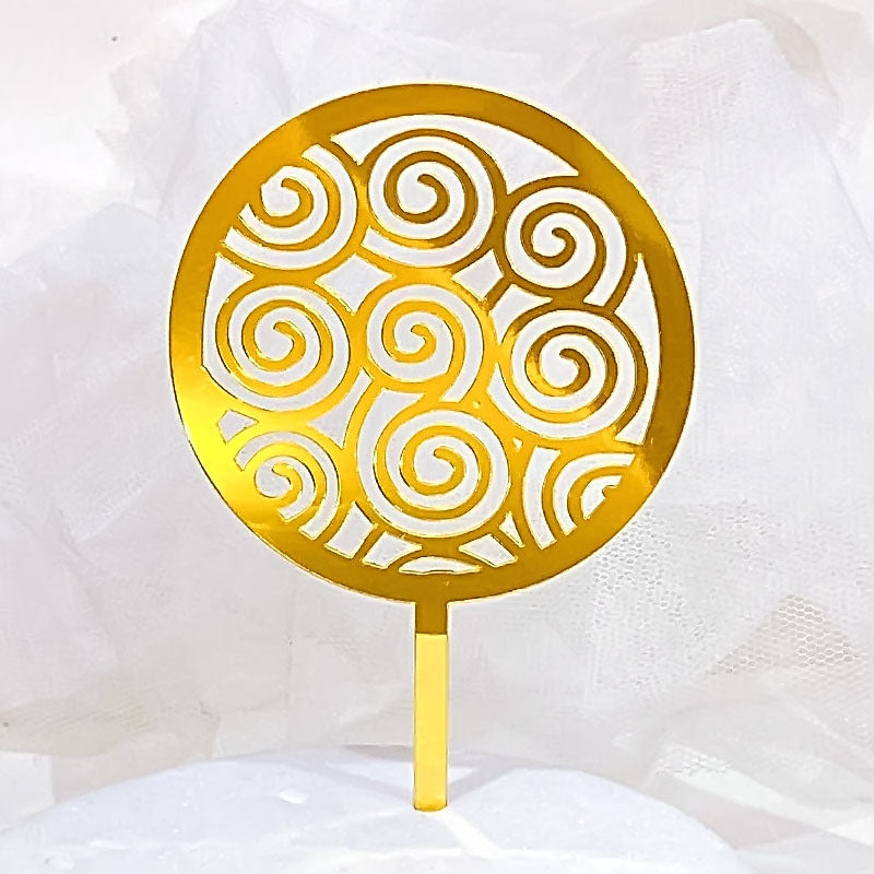Gold Acrylic Happy Birthday Cake Topper Mirror Finish