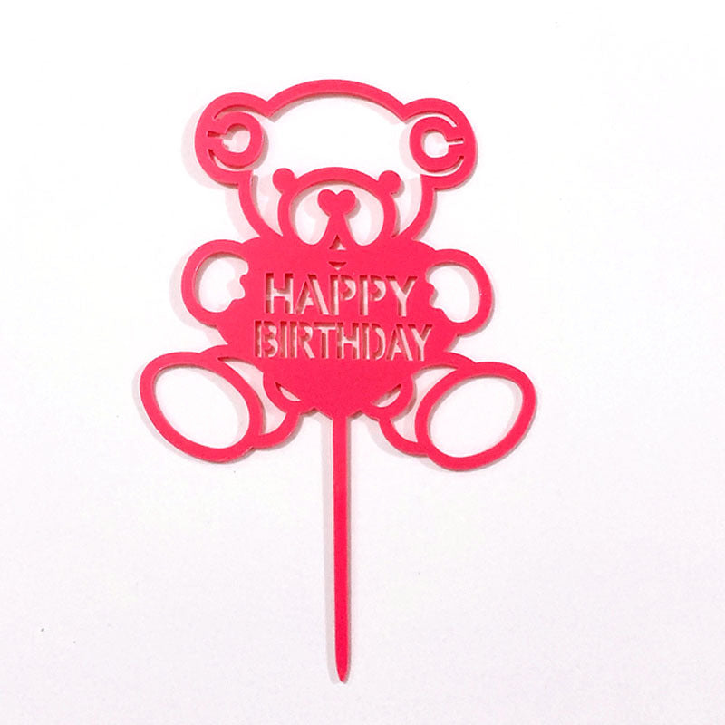 Mirror Gold Acrylic Happy Birthday Cake Topper Insert