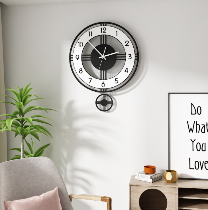 Modern Pendulum Wall Clock for Silent Home Timekeeping