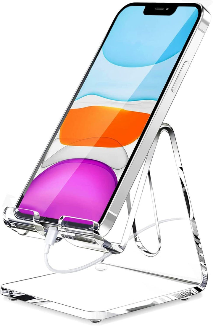 Acrylic Phone Stand for Desk, Crystal Clear Upright Display