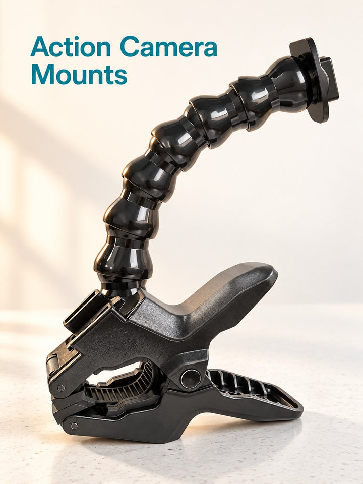 Flexible Action Camera Clamp Mount for Bike & Helmet