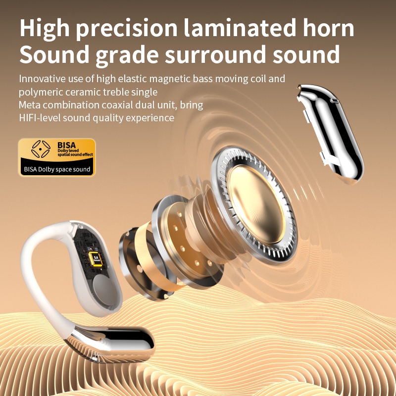 Open-Ear Wireless Earbuds: Lightweight Ear-Hook Comfort