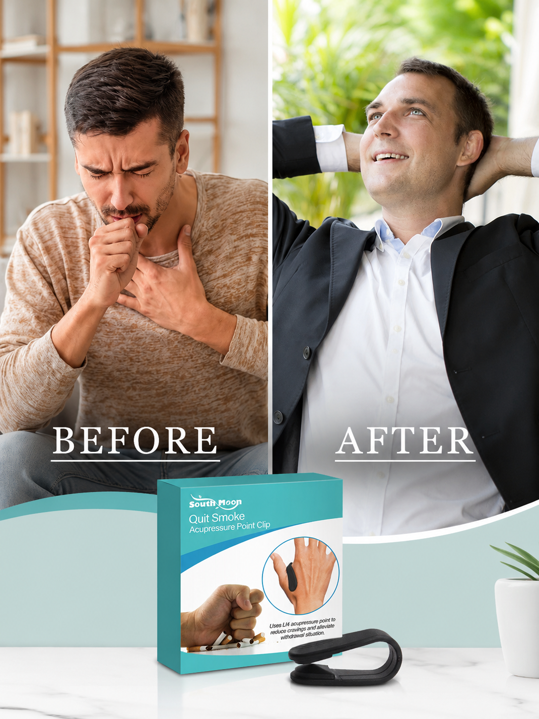 Quit Smoking Acupressure Clip — Drug-Free Craving Relief