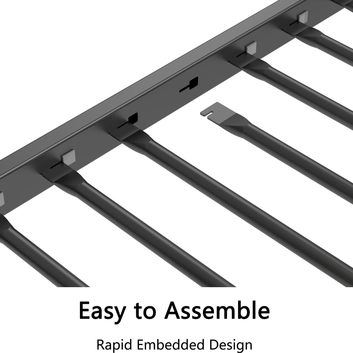 Twin Over Twin Metal Bunk Bed for Two Kids, Matte Black