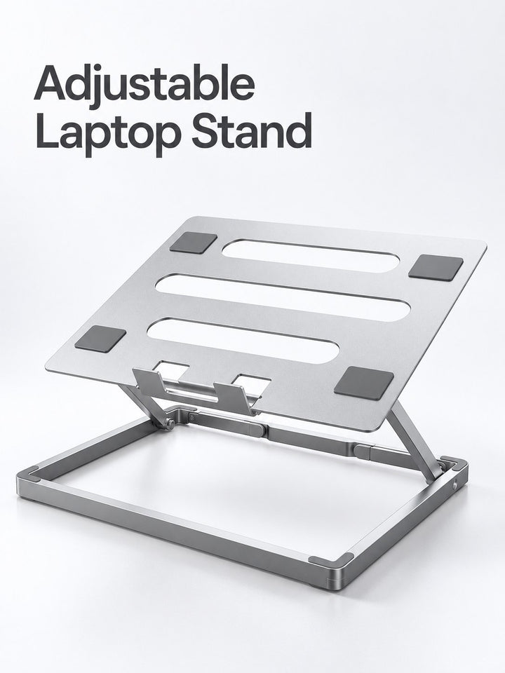 Adjustable Aluminum Laptop Stand for 17.3-Inch Laptops