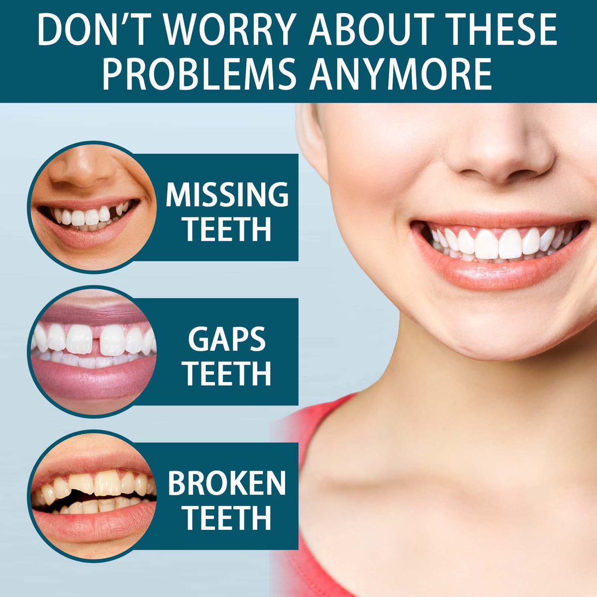 Adjustable Snap-On Dentures for a Brighter-Looking Smile
