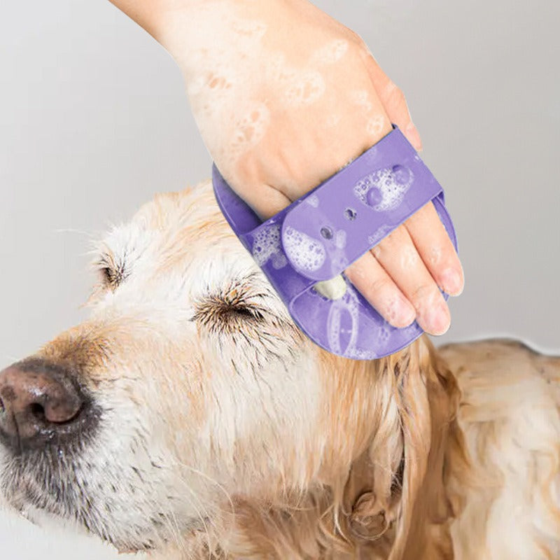 Silicone Pet Bath Brush for Gentle Deep-Cleaning Grooming