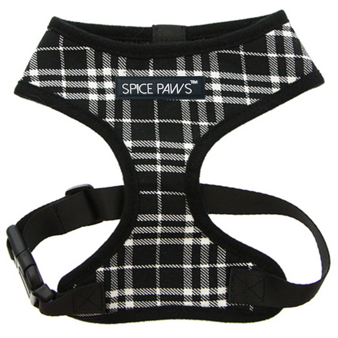 Adjustable Plaid Dog Harness Vest for Secure Walks